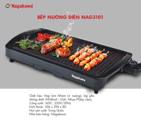 bếp nướng điện bbq nagakawa nag3101