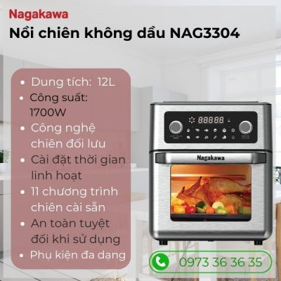 nồi chiên không dầu nagakawa nag3304