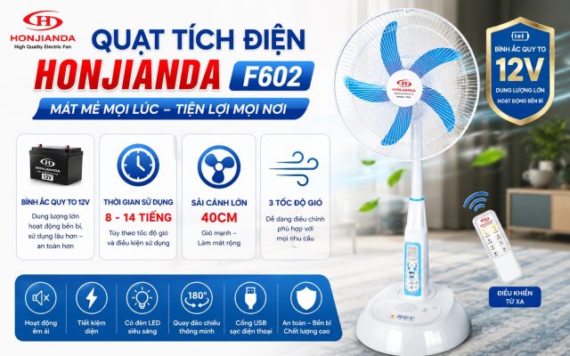 quạt tích điện honjianda HJD-FL602