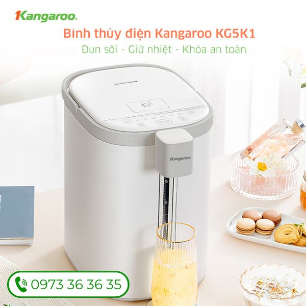 bình thuỷ kangaroo kg5k1, phích cắm điện, kg5k1