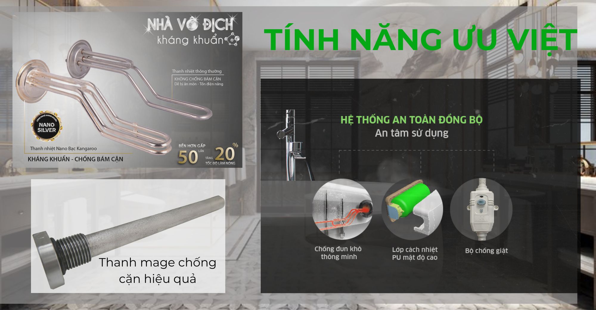 bình tắm nóng lạnh kangaroo KG69a3, bình tắm nóng lạnh kangaroo giá rẻ, bình nóng lạnh giáng tiếp kangaroo, bình nóng lạnh trực tiếp kangaroo