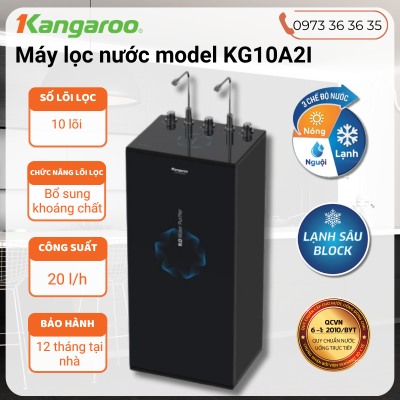 Máy lọc nước nóng lạnh kangaroo KG10a2i, 10 cấp lọc, làm lạnh bằng chíp điện tử