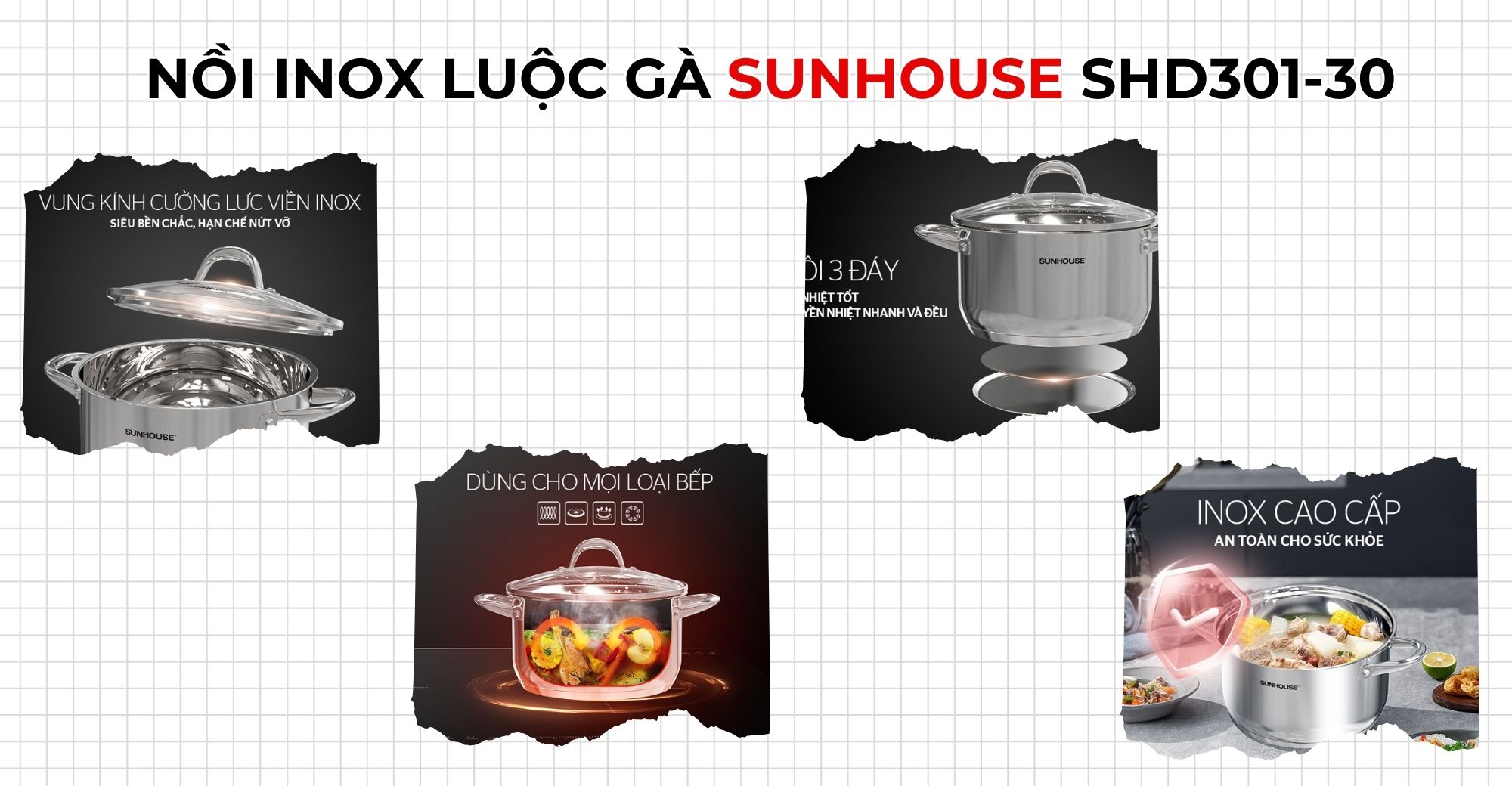 Nồi inox luộc gà phi 32 Linesun LS1268 ,Nồi cao luộc được nhiều con gà cùng lúc. Nồi inox luộc gà loại to, Giá chỉ từ 600.000 đồng