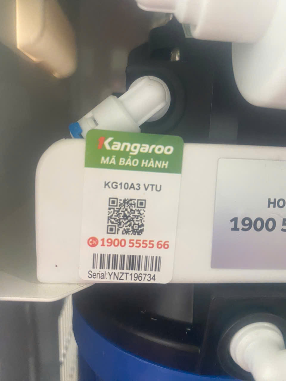 tem nhận biết máy lọc nước kangaroo chính hãng