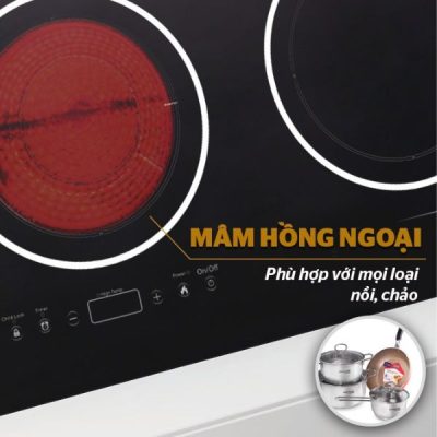 bếp đôi điện từ hồng ngoại SHB8609