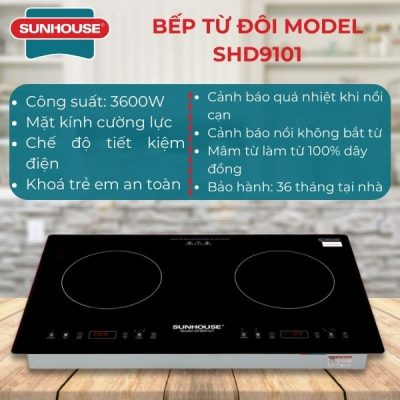 Bếp từ đôi Sunhouse SHD9101