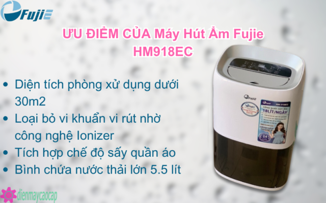 tính năng cơ bản của Máy hút ẩm Fujie HM918EC