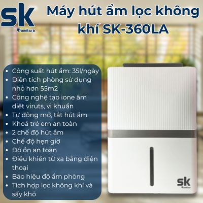 máy hút ẩm lọc không khí sumikura sk-360la