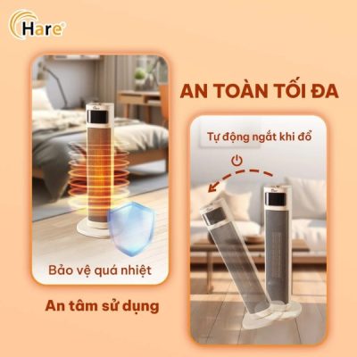 Công nghệ sưởi ấm PTC hiện đại của máy sưởi gốm Hare HR-HT2001