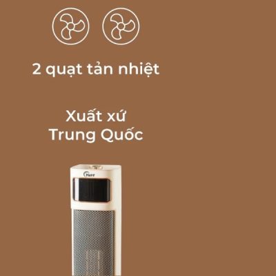 quạt tích hợp 2 cánh quạt giúp thổi gió ấm rộng của máy sưởi gốm Hare HR-HT2001