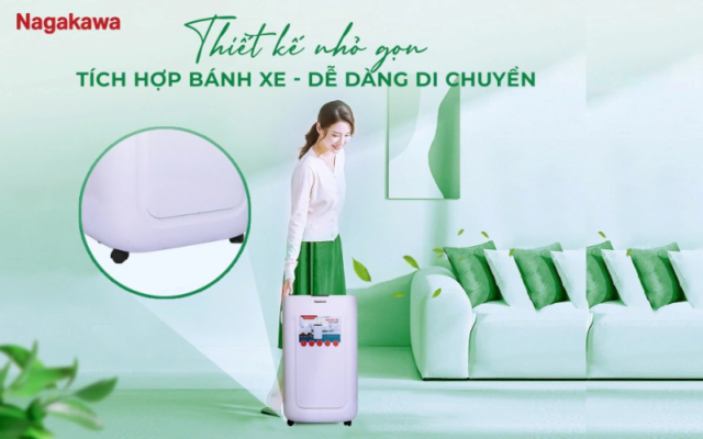 thế kế bánh xe của Máy hút ẩm chống nồm