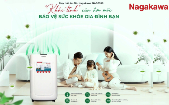 đặc điển của Máy hút ẩm không khí Nagakawa NAD8556 