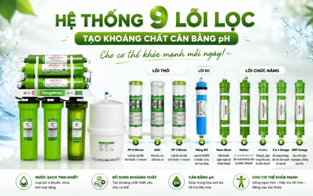 máy lọc nước âm tủ bếp Kangaroo KG110A