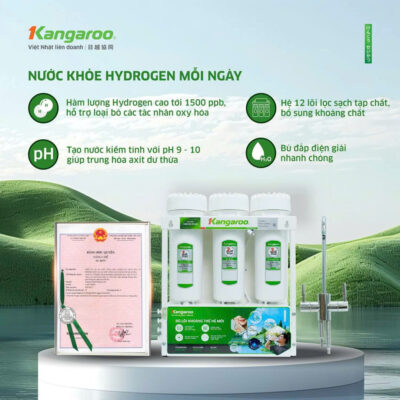 chứng nhận nước hydrogen của máy lọc nước kangaroo hydrogen KGhp12K