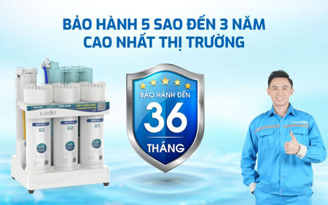 thời gian bảo hành của máy lọc nước karofi âm tủ bếp