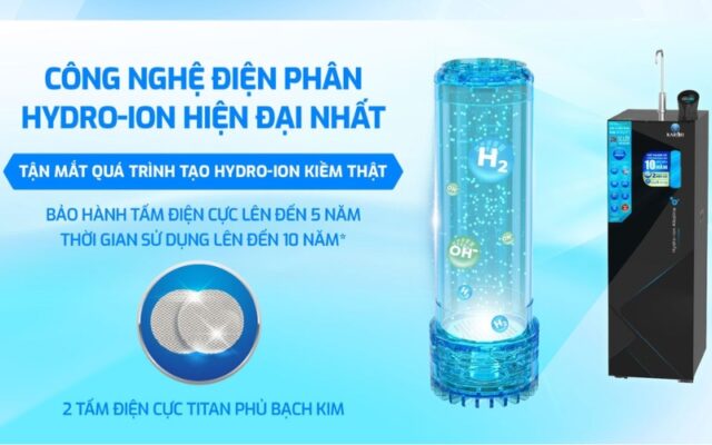 công nghệ điện phân hydro ion của Máy lọc nước ion kiềm Karofi KAE-S68