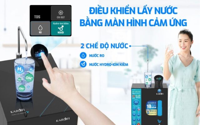 2 chế độ nước của Máy lọc nước ion kiềm Karofi KAE-S68