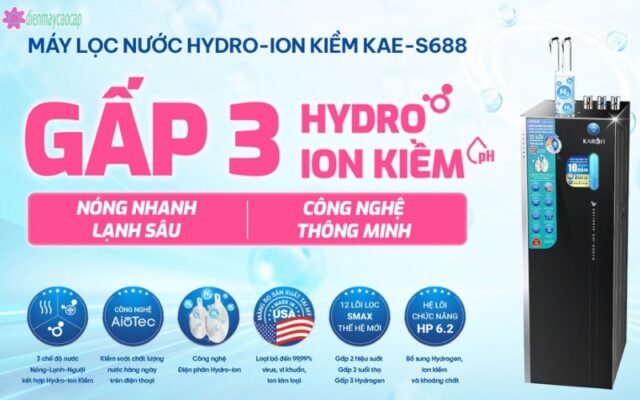 đặc điểm của áy lọc nước ion kiềm Karofi KAE-S688