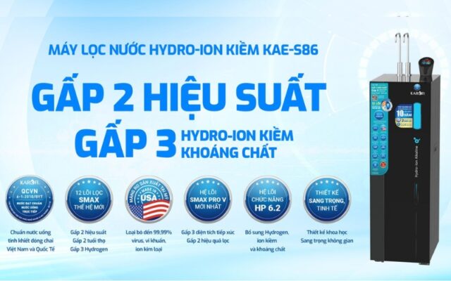 đặc điểm nổi bật của Máy lọc nước ion kiềm Karofi KAE-S86