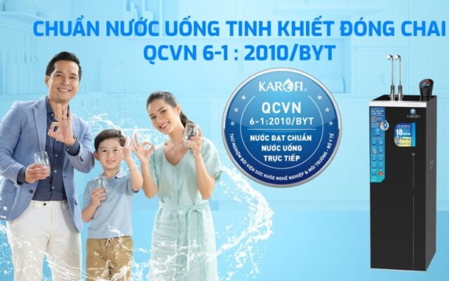 đạt tiêu chuẩn nước uống chuẩn trực tiếp của bộ y tế