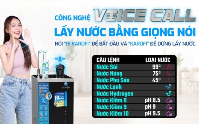 các câu lệnh ở công nghệ voicall của Máy lọc nước ion kiềm Karofi KAE-S68