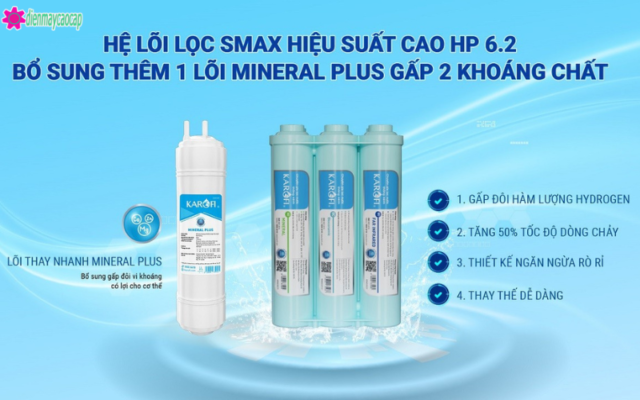 lõi lọc chức năng 6.2 của máy lọc nước nóng lạnh karofi