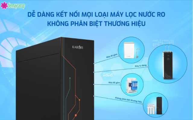 khả năng kết nối dễ dàng với máy lọc của Máy nóng lạnh Karofi KAO-T90