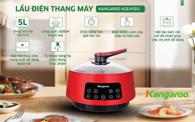 đặc điểm nổi bật của nồi lẩu điện thang máy kangaroo KGEH5D1