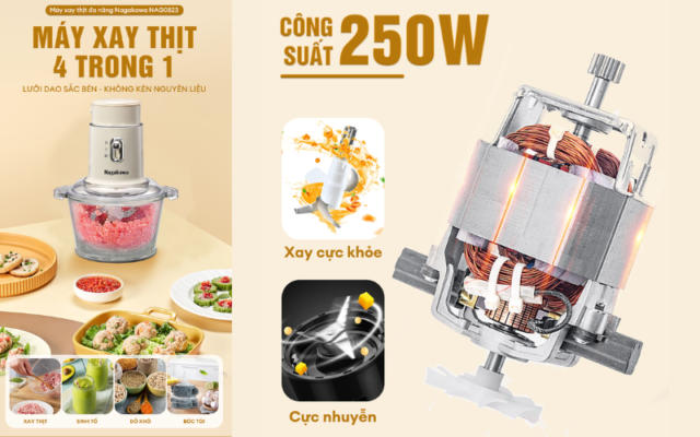 Máy xay thịt đa năng Nagakawa NAG0823
