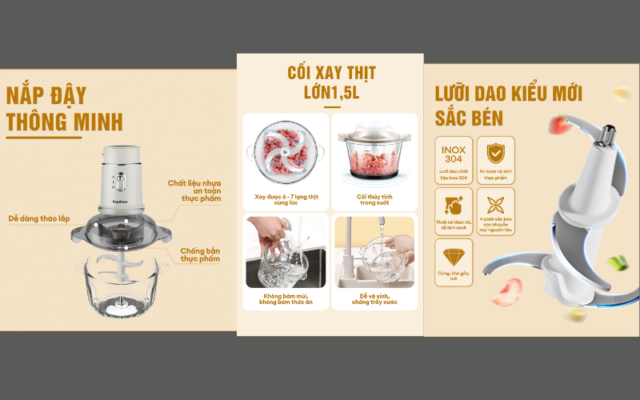 máy xay thịt cá Nagakawa NAG0823