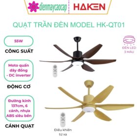 Quạt trần đèn Haken HK-QT01BW/YW