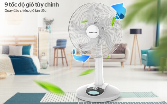 Quạt sạc pin Sunhouse SHD 7228
