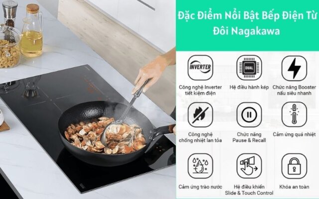 Bếp điện từ đôi Nagakawa NK2C06MS