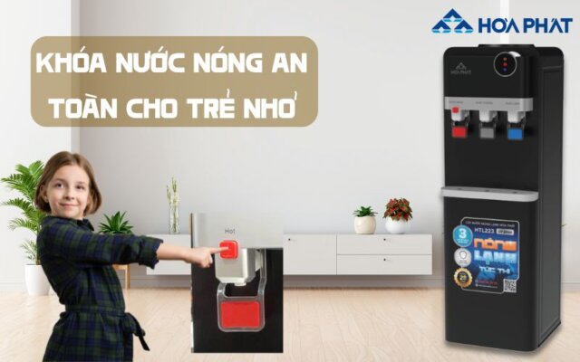 Cây nước nóng lạnh màu đen Hòa Phát HTL223