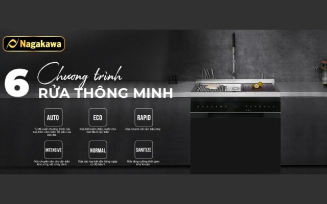 máy rửa bát sóng siêu âm Nagakawa NK13D02M