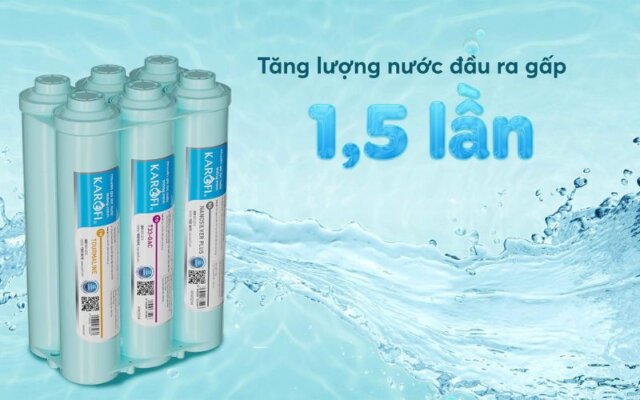 công suất lọc của lõi lọc chức năng karofi smax 6.0