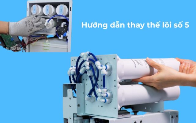 cách thay Lõi lọc nước số 5 Kangaroo cho máy kg100hu, kg100hu+, kg100us