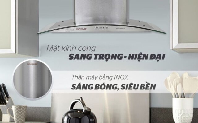 Máy hút mùi kính cong Sunhouse SHB6629