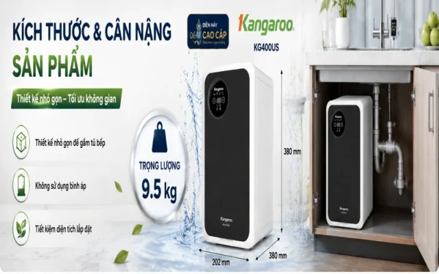 Máy lọc nước âm tủ bếp Kangaroo KG400US