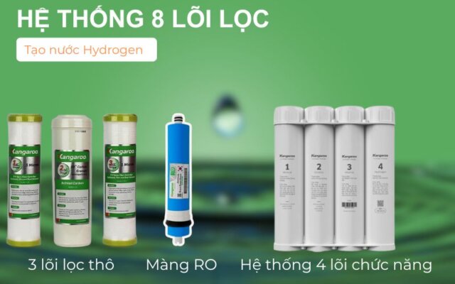 Máy lọc nước kangaroo hydrogen 8 lõi KGRP08K