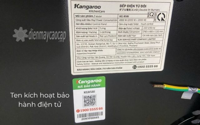 bếp từ đôi âm Kangaroo KG858i
