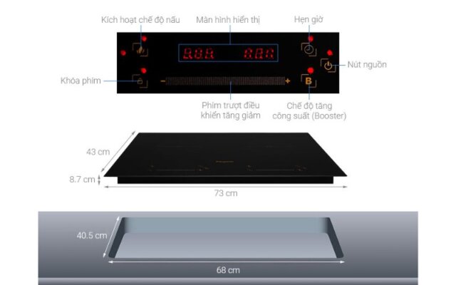 Bếp từ đôi Kangaroo KG858i