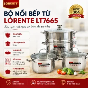 Bộ nồi bếp từ Lorente LT7665