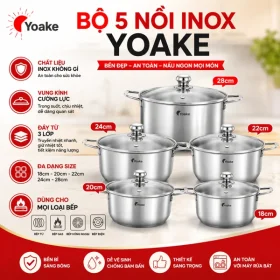 Bộ 5 Nồi Inox Yoake Cao Cấp