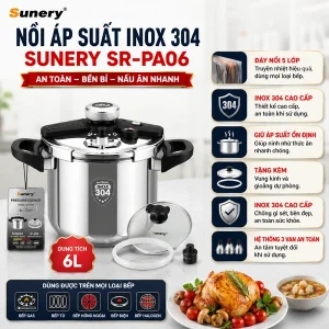 Nồi áp suất inox 304 Sunery SR-PA06