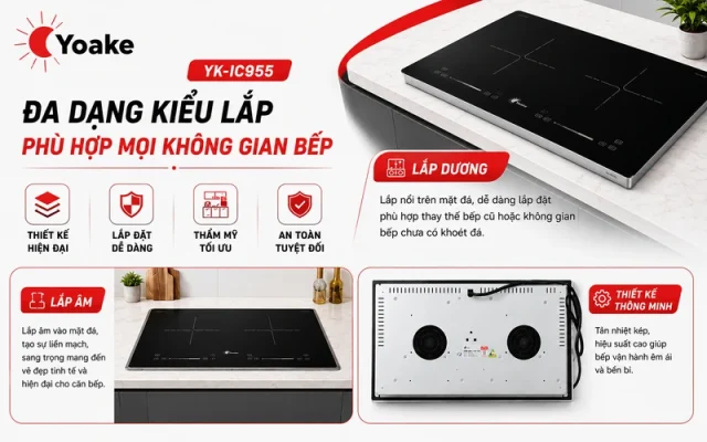 bếp điện từ đôi Yoake YK-IC955